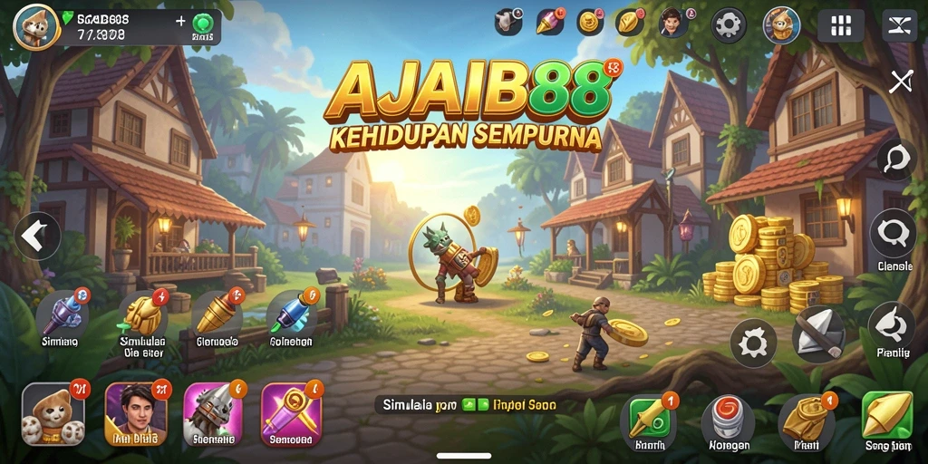Screenshot AJAIB88 menampilkan karakter dalam suasana kota yang hidup.