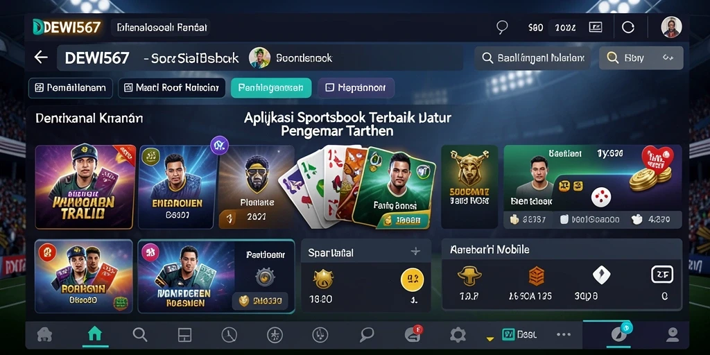 Tampilan antarmuka pengguna DEWI567 saat melihat pilihan taruhan olahraga.