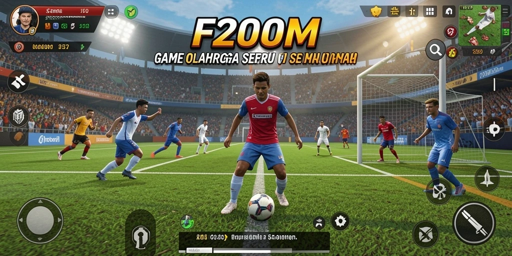 Tampilan menarik gameplay F200M dengan aksi olahraga yang intens.