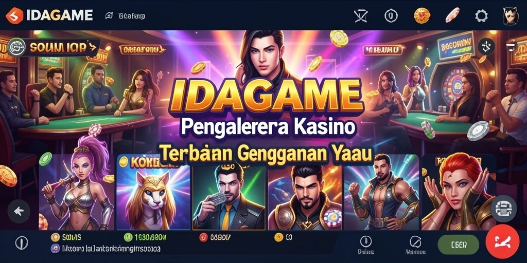 Tampilan utama IDAGAME menampilkan berbagai permainan Kasino yang menarik dan interaktif.