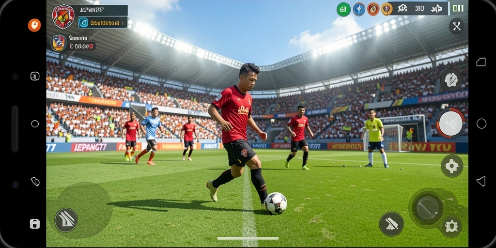 Tangkapan layar JEPANG77 menampilkan aksi menegangkan di lapangan sepak bola.