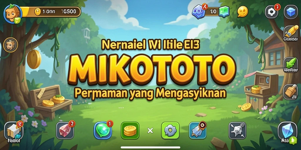 Screenshot gameplay MIKOTOTO menunjukkan karakter sedang bekerja mengelola sumber daya.