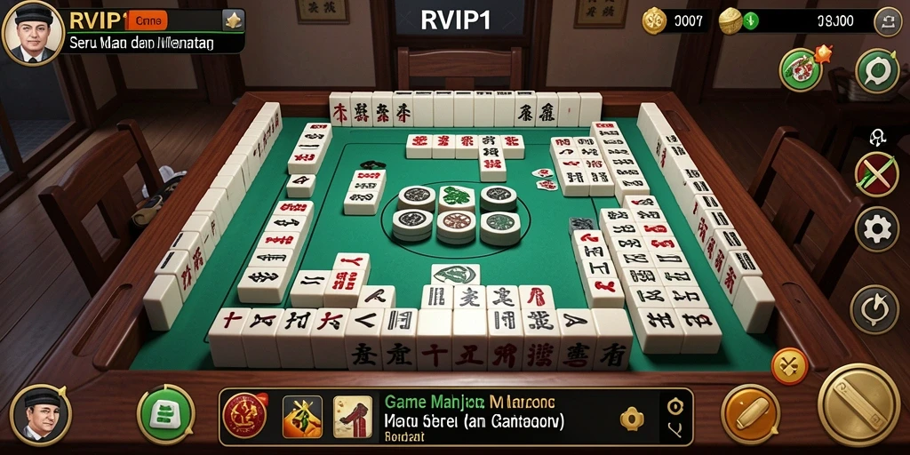 Tampilan menarik dari gameplay Mahjong di RVIP1.
